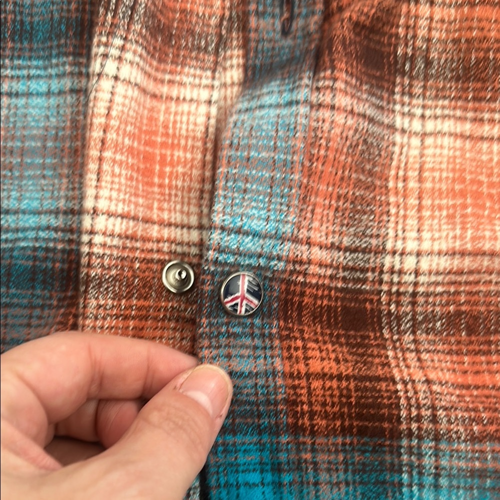 John Lennon flannel Casual Button Down Shirt with Classic Plaid Design - Picture 3 of 7
